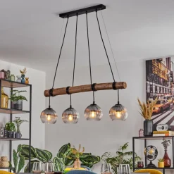 hofstein Koyoto Suspension, Boule lumineuse, Suspension Écru, Noir, 4 lumières