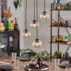 hofstein Koyoto Suspension, Boule lumineuse, Suspension 35 cm Clair, 4 lumières