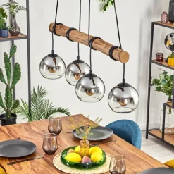 hofstein Koyoto Suspension, Boule lumineuse, Suspension Écru, Noir, 4 lumières