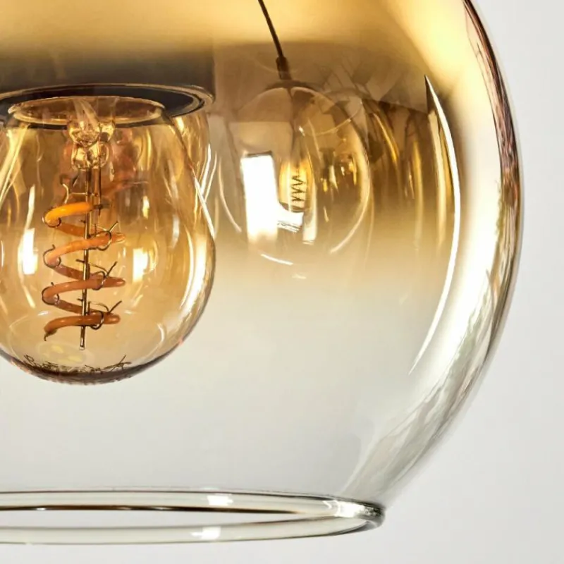 Lampes Dorées-hofstein Koyoto Suspension, Boule lumineuse, Suspension Écru, Noir, 5 lumières