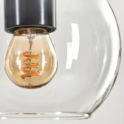 hofstein Koyoto Suspension, Boule lumineuse, Suspension Écru, Noir, 5 lumières