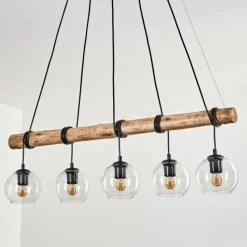 hofstein Koyoto Suspension, Boule lumineuse, Suspension Écru, Noir, 5 lumières