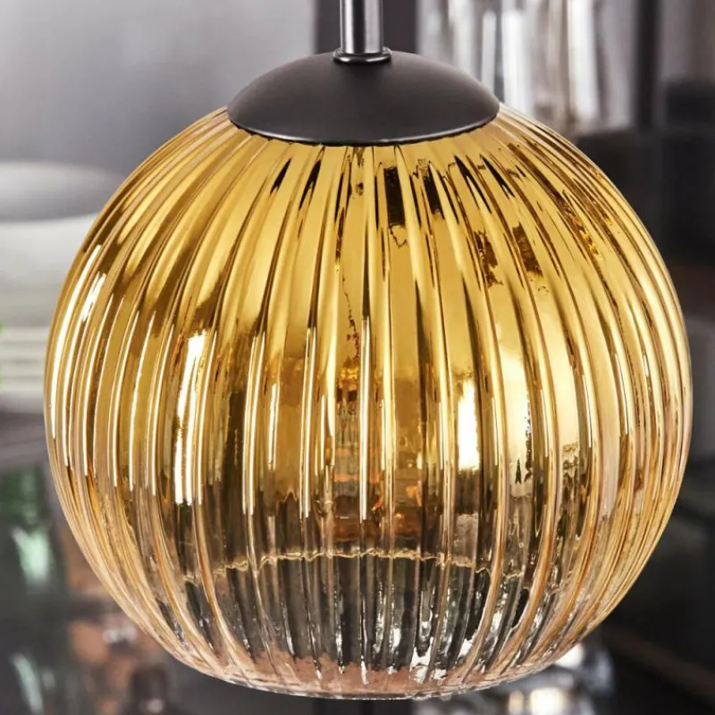 Lampes Dorées-hofstein Koyoto Suspension, Boule lumineuse, Suspension 35 cm Or, Clair, 4 lumières