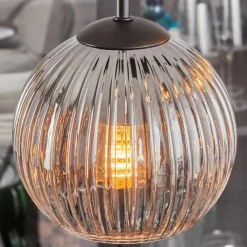 hofstein Koyoto Suspension, Boule lumineuse, Suspension Clair, Fumé, 4 lumières