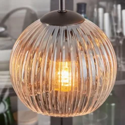 hofstein Koyoto Suspension, Boule lumineuse, Suspension Ambre, Clair, 4 lumières