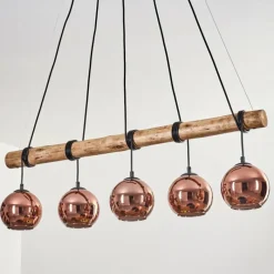 hofstein Koyoto Suspension, Boule lumineuse, Suspension Écru, Noir, 5 lumières