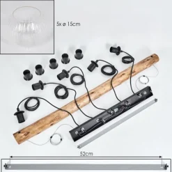 hofstein Koyoto Suspension, Boule lumineuse, Suspension Écru, Noir, 5 lumières