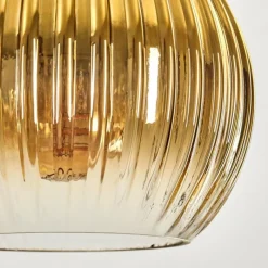 Lampes Dorées-hofstein Koyoto Suspension, Boule lumineuse, Suspension Écru, Noir, 5 lumières