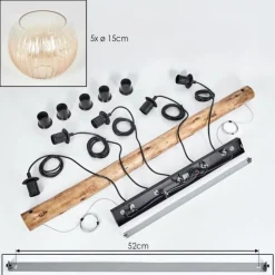 hofstein Koyoto Suspension, Boule lumineuse, Suspension Écru, Noir, 5 lumières