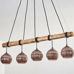hofstein Koyoto Suspension, Boule lumineuse, Suspension Écru, Noir, 5 lumières