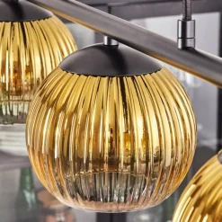 Lampes Dorées-hofstein Koyoto Suspension, Boule lumineuse, Suspension Or, Clair, 3 lumières