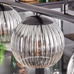 hofstein Koyoto Suspension, Boule lumineuse, Suspension Clair, Fumé, 3 lumières