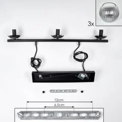 hofstein Koyoto Suspension, Boule lumineuse, Suspension Clair, Fumé, 3 lumières