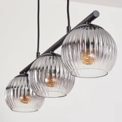 hofstein Koyoto Suspension, Boule lumineuse, Suspension Clair, Fumé, 3 lumières