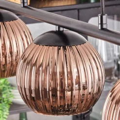 hofstein Koyoto Suspension, Boule lumineuse, Suspension Cuivré, 3 lumières