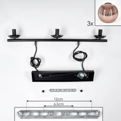 hofstein Koyoto Suspension, Boule lumineuse, Suspension Cuivré, 3 lumières