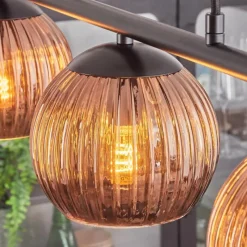 hofstein Koyoto Suspension, Boule lumineuse, Suspension Cuivré, 3 lumières