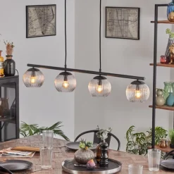 hofstein Koyoto Suspension, Boule lumineuse, Suspension Clair, 4 lumières