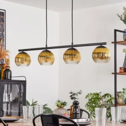 Lampes Dorées-hofstein Koyoto Suspension, Boule lumineuse, Suspension Or, Clair, 4 lumières