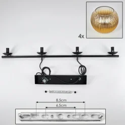 Lampes Dorées-hofstein Koyoto Suspension, Boule lumineuse, Suspension Or, Clair, 4 lumières