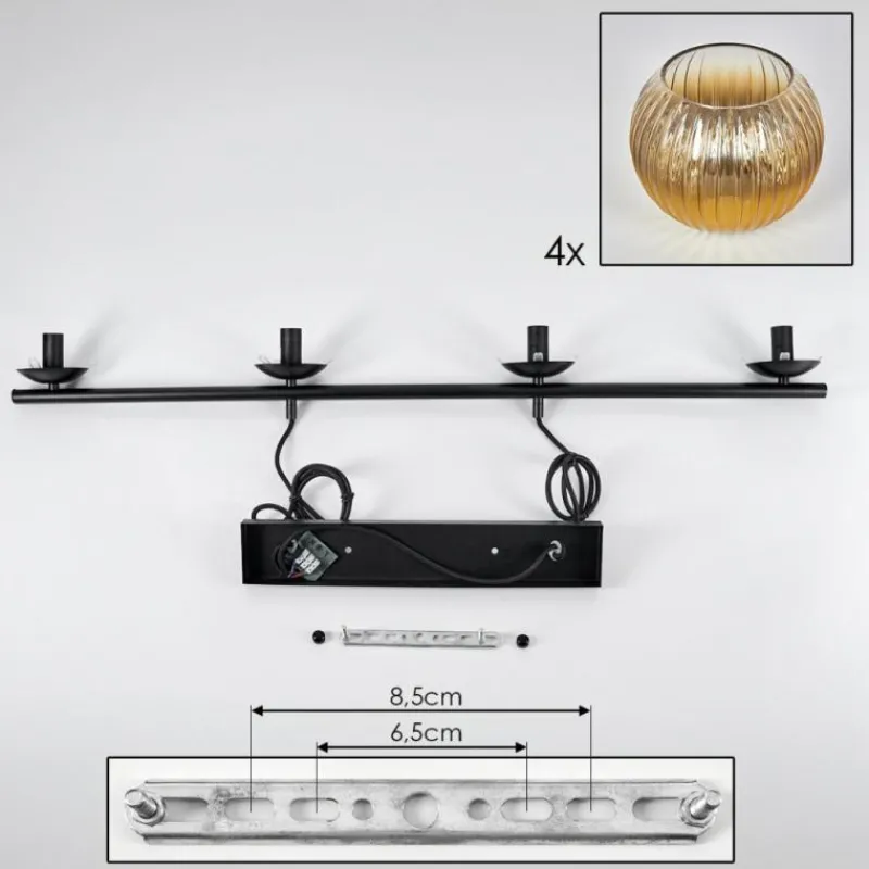 Lampes Dorées-hofstein Koyoto Suspension, Boule lumineuse, Suspension Or, Clair, 4 lumières
