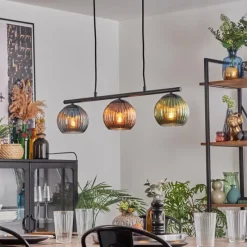 hofstein Koyoto Suspension, Boule lumineuse, Suspension Bleu, Vert, Cuivré, 3 lumières