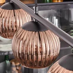 hofstein Koyoto Suspension, Boule lumineuse, Suspension Cuivré, 4 lumières