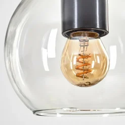 hofstein Koyoto Suspension, Boule lumineuse, Suspension Écru, Noir, 3 lumières