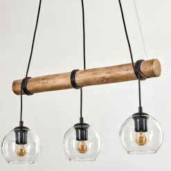 hofstein Koyoto Suspension, Boule lumineuse, Suspension Écru, Noir, 3 lumières