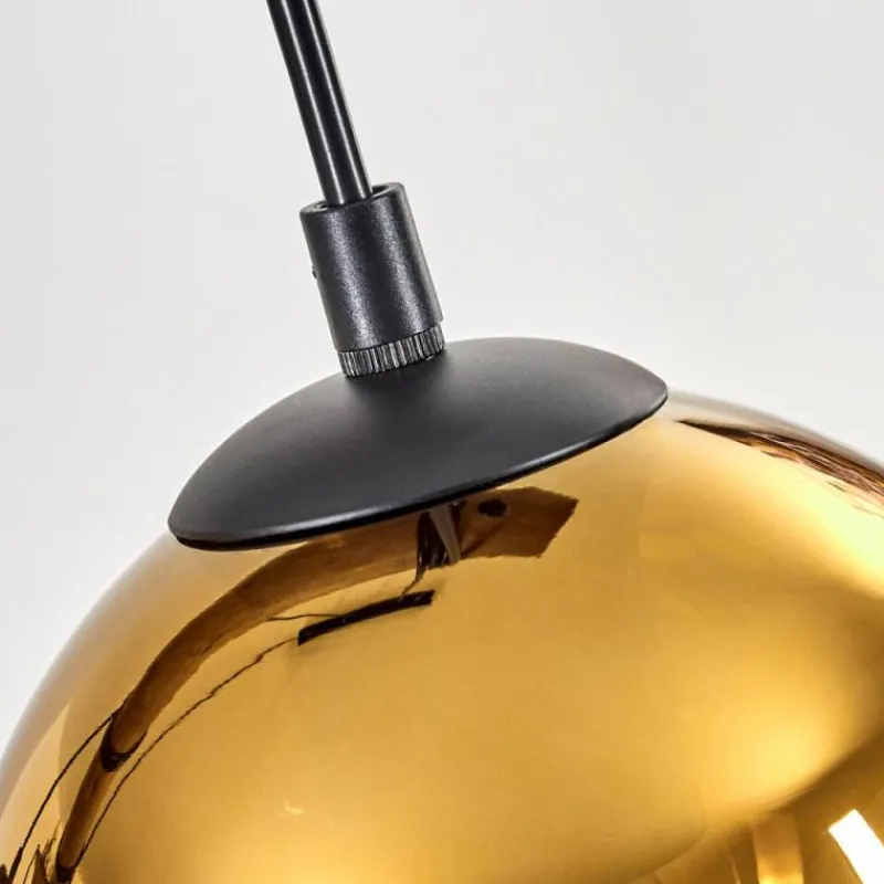 Lampes Dorées-hofstein Koyoto Suspension, Boule lumineuse, Suspension Écru, Noir, 3 lumières