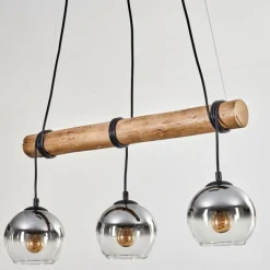 hofstein Koyoto Suspension, Boule lumineuse, Suspension Écru, Noir, 3 lumières