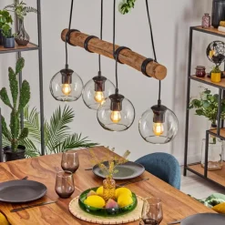 hofstein Koyoto Suspension, Boule lumineuse, Suspension Écru, Noir, 4 lumières