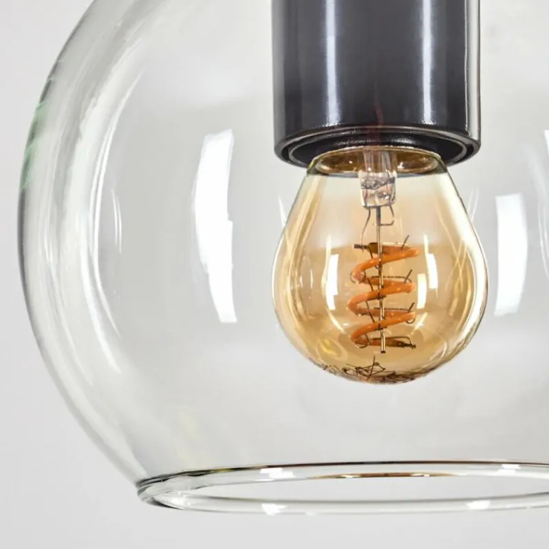 hofstein Koyoto Suspension, Boule lumineuse, Suspension Écru, Noir, 4 lumières