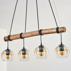 hofstein Koyoto Suspension, Boule lumineuse, Suspension Écru, Noir, 4 lumières