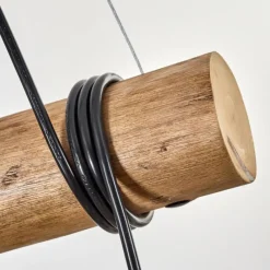 Style Boho-Chic-hofstein Koyoto Suspension, Boule lumineuse, Suspension Écru, Noir, 3 lumières