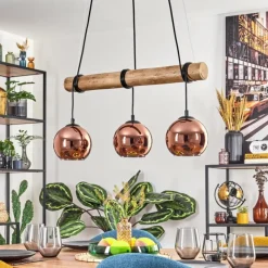 hofstein Koyoto Suspension, Boule lumineuse, Suspension Écru, Noir, 3 lumières