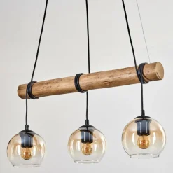 hofstein Koyoto Suspension, Boule lumineuse, Suspension Écru, Noir, 3 lumières