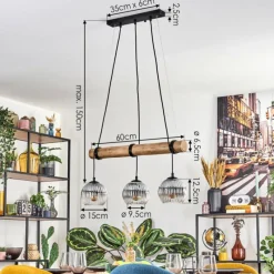 Suspension Verre Fumé-hofstein Koyoto Suspension, Boule lumineuse, Suspension Écru, Noir, 3 lumières