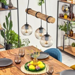 hofstein Koyoto Suspension, Boule lumineuse, Suspension Écru, Noir, 3 lumières