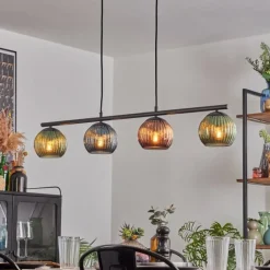 Lampes À Boules-hofstein Koyoto Suspension, Boule lumineuse, Suspension Bleu, Vert, Cuivré, 4 lumières