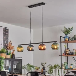 Lampes À Boules-hofstein Koyoto Suspension, Boule lumineuse, Suspension Bleu, Vert, Cuivré, 4 lumières