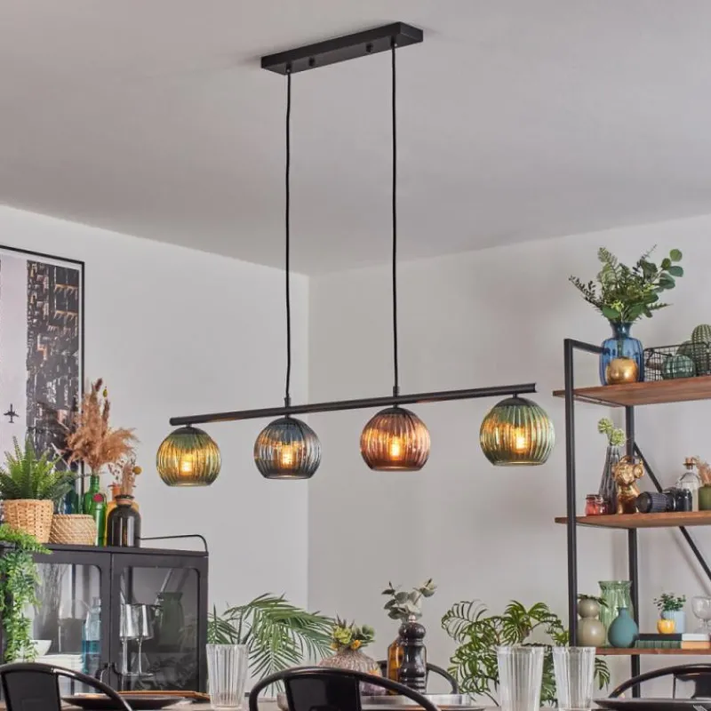 Lampes À Boules-hofstein Koyoto Suspension, Boule lumineuse, Suspension Bleu, Vert, Cuivré, 4 lumières