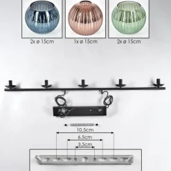 Lampes À Boules-hofstein Koyoto Suspension, Boule lumineuse, Suspension Bleu, Vert, Cuivré, 5 lumières