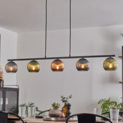 Lampes À Boules-hofstein Koyoto Suspension, Boule lumineuse, Suspension Bleu, Vert, Cuivré, 5 lumières