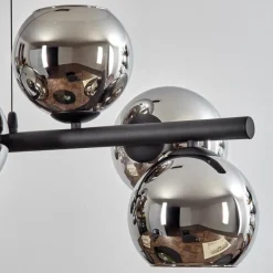 hofstein Koyoto Suspension, Boule lumineuse, Suspension Chrome, Fumé, 8 lumières