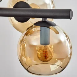 hofstein Koyoto Suspension, Boule lumineuse, Suspension Ambre, Fumé, 8 lumières