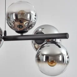 hofstein Koyoto Suspension, Boule lumineuse, Suspension Chrome, Clair, Fumé, 8 lumières