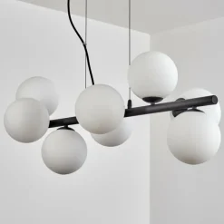 hofstein Koyoto Suspension, Boule lumineuse, Suspension Blanc, 8 lumières