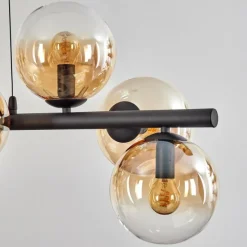 hofstein Koyoto Suspension, Boule lumineuse, Suspension Ambre, Clair, 8 lumières