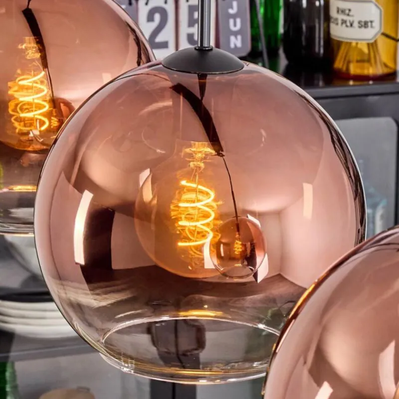 hofstein Koyoto Suspension, Boule lumineuse, Suspension Noir, 3 lumières